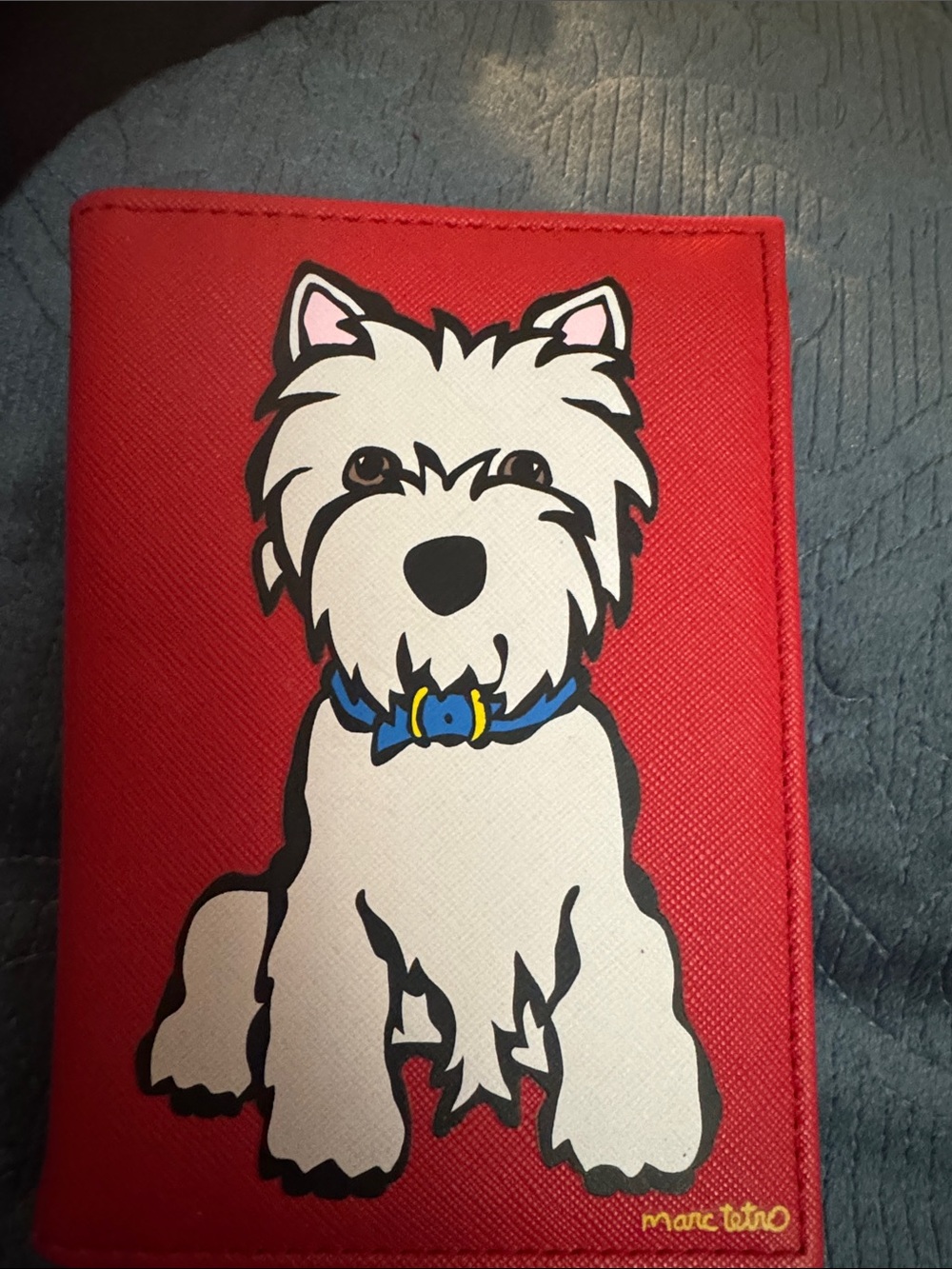 Red Westie Dog Passport Cover by Marc Tetro
